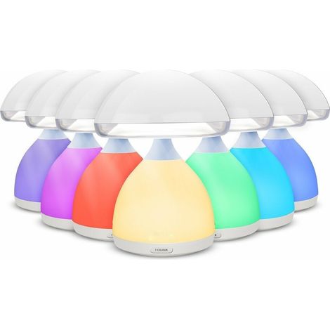 Lampada Touch Notturna Da Tavolo A Forma Di Fungo Con Led 7 Colori E Timer (1/4)