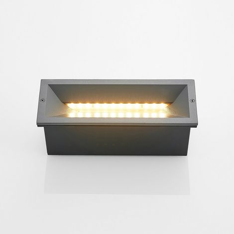 [GEBRAUCHT] B-Ware Lucande Led Wandeinbauleuchte Jaano Anthrazit Alu Ip65 Wandlampe Lampe Leuc827