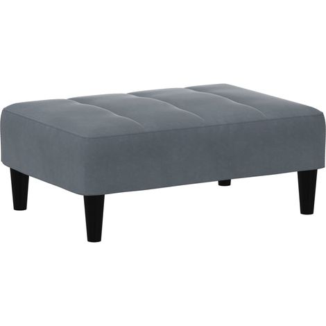 Sgabello poggiapiedi fine letto 77 x 55 x 31 cm velluto grigio DEC030337