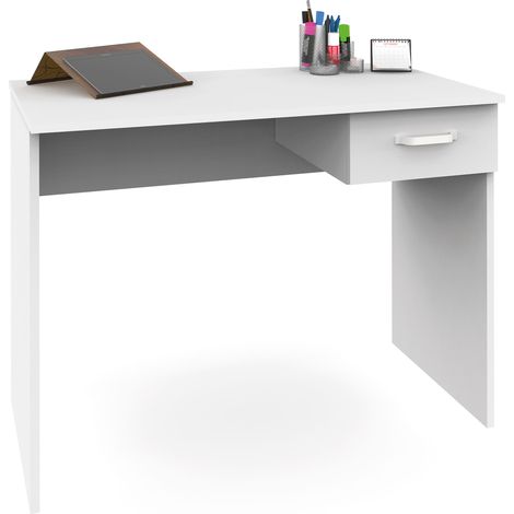 Briebe Prakt Mesa Escritorio Ordenador 75x90x50cm, 1 Cajón Almacenamiento, Oficina, Habitación Juvenil, Desk  Blanco