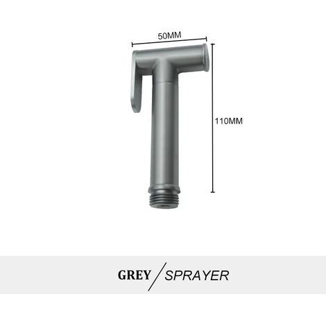 (Pulvérisateur gris) Ensemble de douchette WC bidet portable en laiton doré rose, fixation murale, pommeau de douche de salle de bain autonettoyant (1/4)