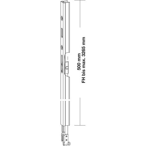 GU HS Getriebeverlängerung, L=500 mm, Alu silber eloxiert