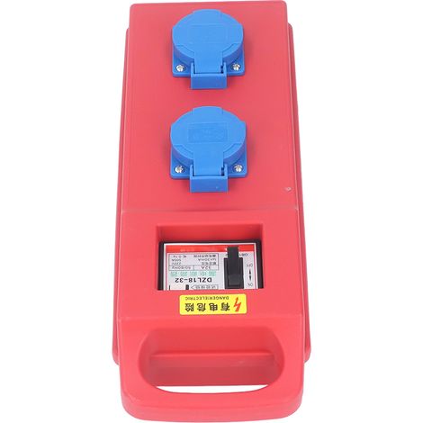 Boîtier de distribution électrique de chantier 2 prises étanche IP54 portable compact 200-250V (1/5)