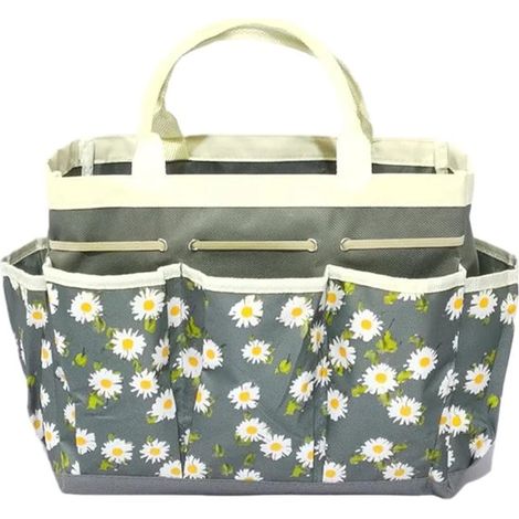 Sac à outils de jardin de luxe – Organisateur d'outils – Multi-poches – Oxford 600D résistant – 31 x 14 x 25 cm – Gris (1/5)