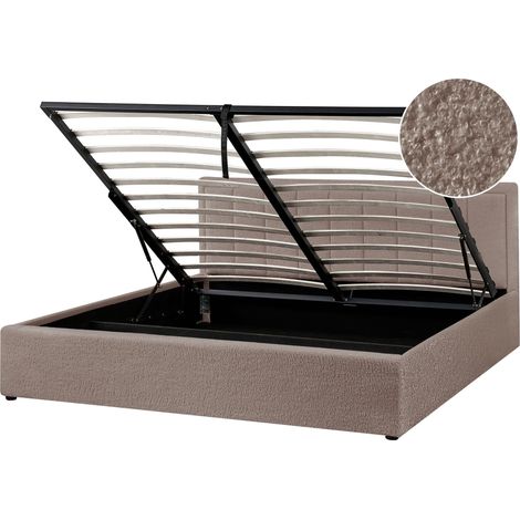 Ottoman Bed Boucle MONTLAUR 180 x 200 cm (EU Super King) Taupe (1/5)