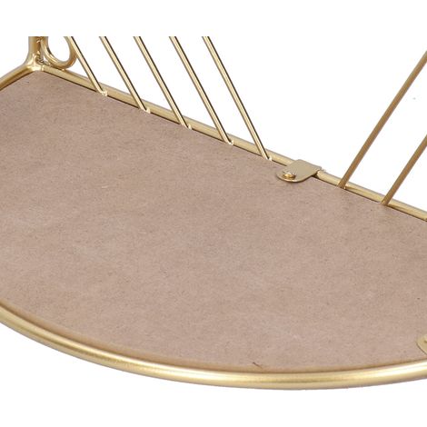 Ablage mit Kleiderhaken, ideal für Wohnzimmer oder Eingangsbereich (GoldS) (1/5)