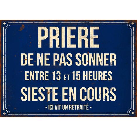 Plaque en métal humour 21 x 15 cm Prière de ne pas sonner... (1/2)