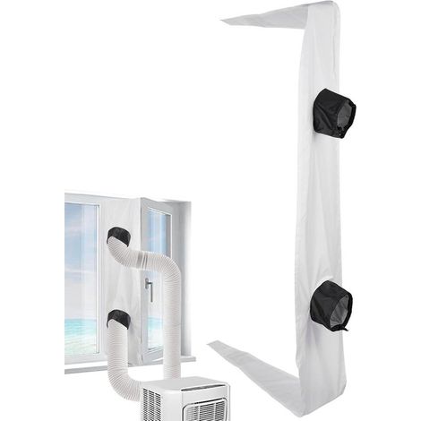 Striscia sigillante per finestre del condizionatore - Kit portatile - Isolamento termico - Design a doppio tubo - Lunghezza 300 cm - Bianco (1/5)