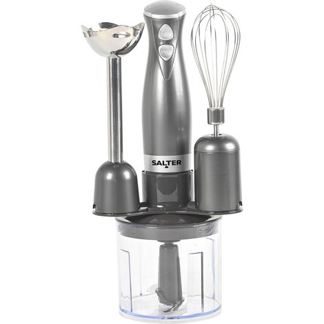 Mixeur plongeant 3 en 1 – Fouet, mixeur et hachoir à légumes, lames en acier inoxydable, bol de 500 ml, fouet et mélangeur, 2 vitesses, 350 W (1/5)