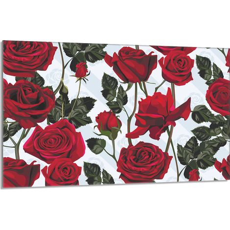 Glas-Herdplattenschutz 80x52 Rosen (1/5)