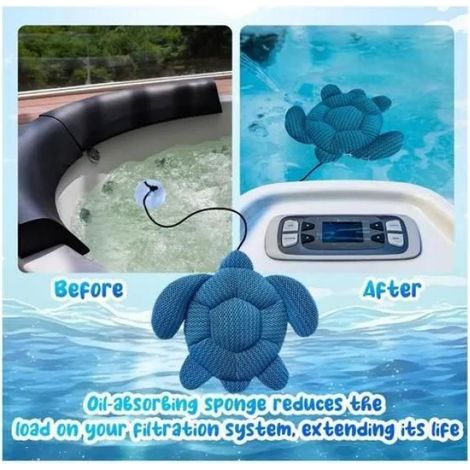 Lot de 2 éponges réutilisables pour spa et piscine, absorbeur d'huile, éponge absorbante multicolore pour garder l'eau propre (1/4)
