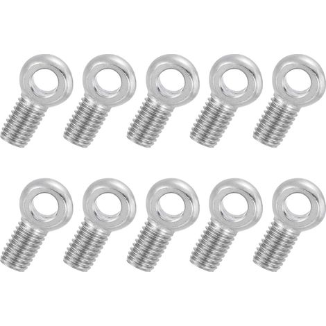 10 Pcs Boulon à Œil M10x25mm Boulon à Œillet de Levage pour Balancement d'Épaule, Vis Filetage Complet en Acier Inoxydable 304, Filetage Métrique Trou Coulissant, Couleur Argentée (1/5)