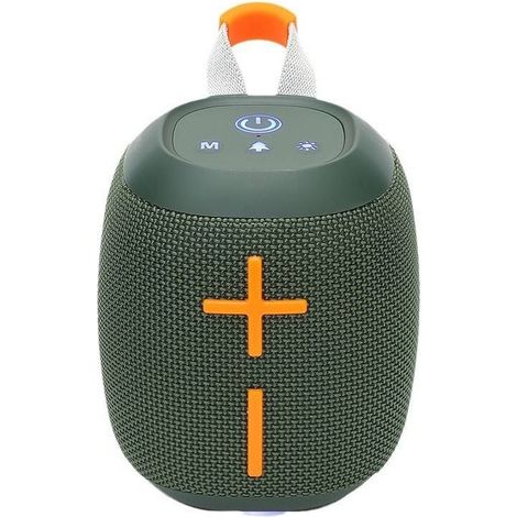 Enceinte Bluetooth portable TWS verte, son haute qualité et connectivité sans fil pour un usage nomade optimal (1/5)