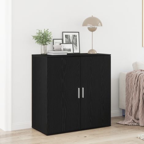 Sideboard Schwarz Eichen-Optik 79 x 38 x 80 cm Holzwerkstoff