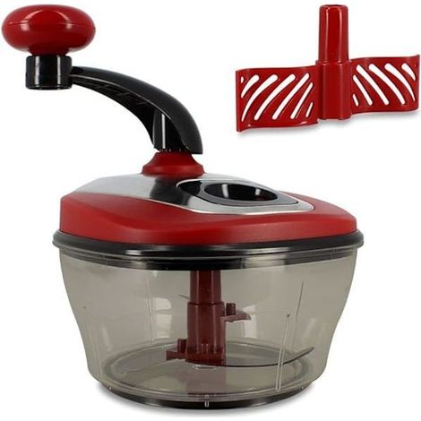 Hachoir de cuisine manuel acier inoxydable 1.5 L 2 lames (1/4)