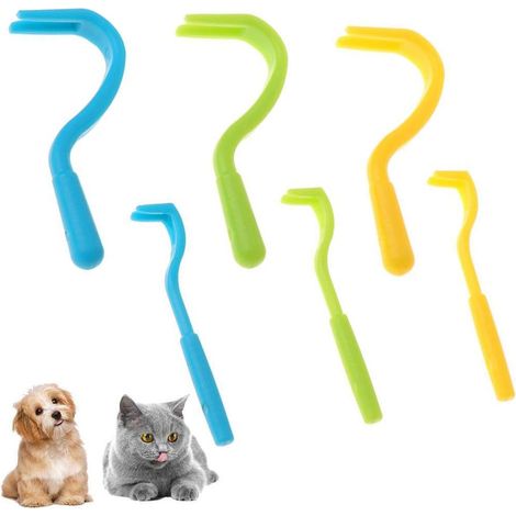 Trois paires pince a ique pour Chien Chat Cheval Crochets à Tique Humain Enfant Anti Tire Crochet Tiques,Cheval Enfant Pince à Tique Enlève, Retire, te Tailles Crochets Inclus Outil, (1/5)