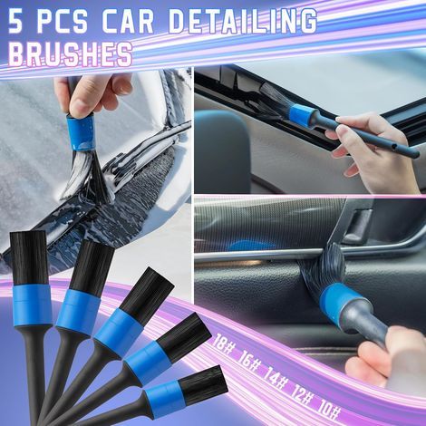 29-teiliges Autoreinigungsset, inklusive Bürsten, einer Bohrmaschinenbürste und Waschwerkzeugen zur Reinigung von Felgen, Innenraum, Außenbereich und Lüftungsschlitzen am Armaturenbrett. (1/5)