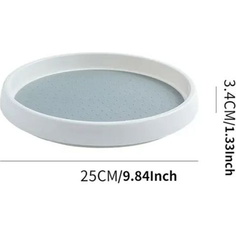360 Rotation antidérapante étagère à épices garde-manger armoire plateau tournant avec bac de rangement à Base large organisateur rotatif pour assaisonnement de cuisine S (1/5)