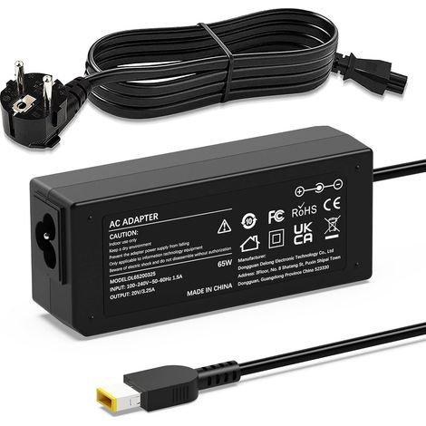 65W Chargeur Ordinateur pour Lenovo Thinkpad Alimentation USB 20V 3,25A (1/5)