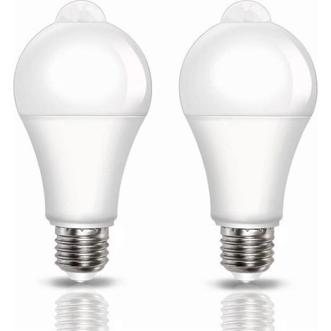 Ampoule LED Detecteur de Mouvement PIR, E27 Culot Vissé, 12W, 1000 Lumens (équivalent de 100 watts), 220V, 6500k Blanc Froid, Ampoules d'éclairage de Sécurité, Lot de 2 (1/5)