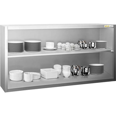 Placard mural inox 1800 x 400 mm / Hauteur 800 mm ouvert PREMIUM - GOLDINOX (1/2)