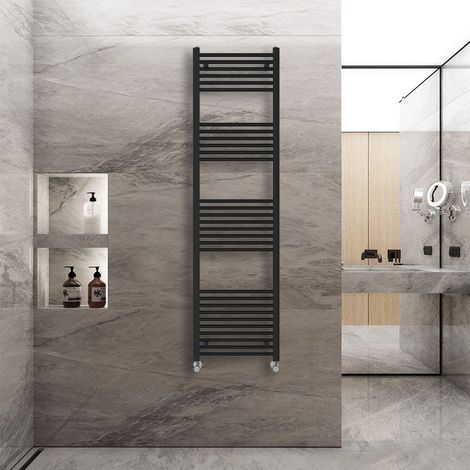 WarmeHaus Straight Heated Towel Rail Warmer Black 1800x500mm