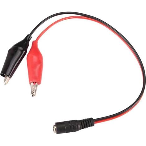 5 Stück 2,1 mm × 5,5 mm DC12V/24V-Buchse auf Krokodilklemme, Stromkabelanschlüsse, 27 cm