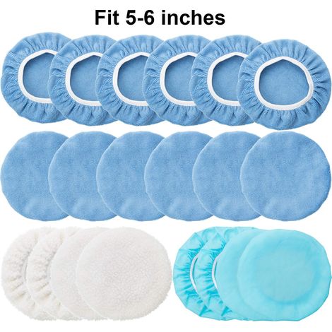 20 pezzi di tamponi per lucidatura orbitale per auto, in microfibra, per cofano, per lucidatura maxi (5-6 pollici)