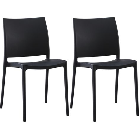 2er Set Gartenstühle Meton schwarz