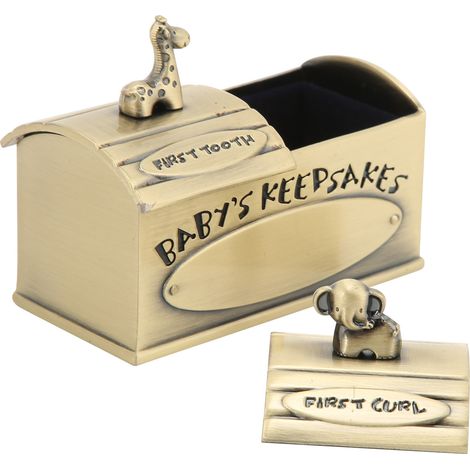 Boîte à dents de lait style vintage - Coffret cadeau féerique pour enfants - Design raffiné et durable anti-rouille - Finition verte décorative (1/5)