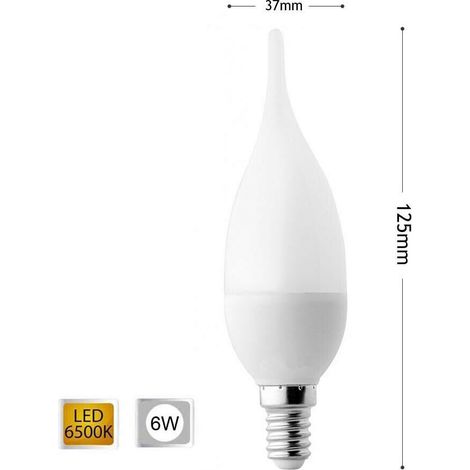 Lampadina Led 6 W Soffio Colpo Di Vento Luce Bianca E14 6w C37