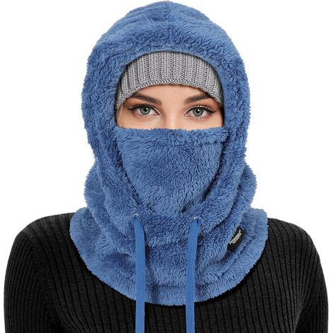 Sturmhaube mit Nackenwärmer, Thermo Fleece, winddicht, Unisex, Königsblau (1/5)