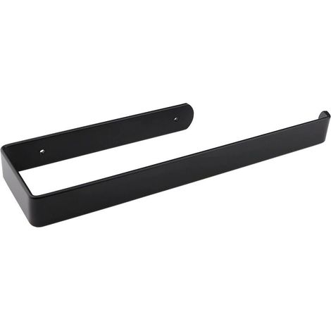 Self-Adhesive or Drilled Towel Holder, Waterproof and Rustproof for Kitchen, Aluminum, Suitable for Towels, Rolls, Toilet Paper (Black) (1/5)