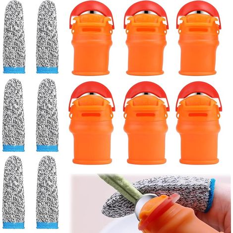 lalago 6 Ensembles Coupeur de Pouce, Silicone Couteau À Pouce, Séparateur Coupe Pouce avec Doigt Anti-Coupure en HPPE, Couteau Cueillette Fruits, Jardinage Outillage pour La RéColte De LéGumes (1/5)