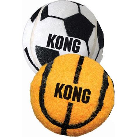 Kong apportierspielzeug Sportballen 8 cm Gummi orange/weiß