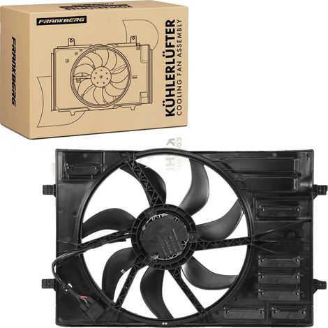 Refrigerador de motor, 446 mm de diámetro, voltaje de 12 V, 7 aspas de ventilador, 4 contactos de conexión, potencia nominal de 567 W. (1/5)
