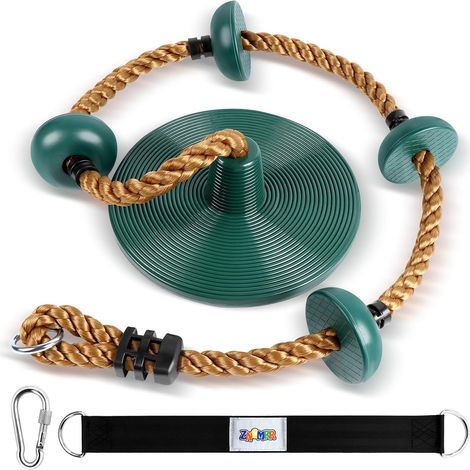 Kletterseil mit Plattformen und Schaukelsitz, Spielplatzzubehör inklusive Aufhängegurt und Karabiner, Baumschaukel für Kinder, Seilschaukeln für Bäume (1/5)
