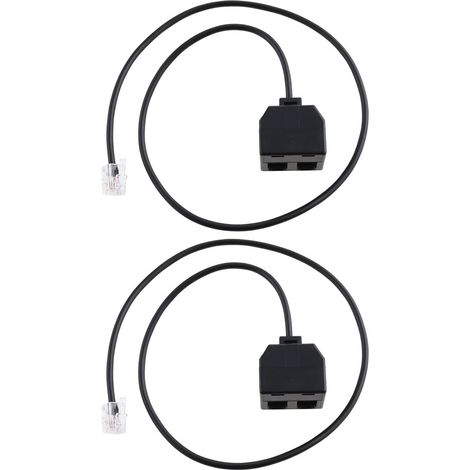 Lot de 2pcs Adaptateurs de Formation Téléphonique en Y RJ9 4P4C Crystal Head Splitter Compatible avec Cisco Compatible avec Avaya Compatible avec Plantronics 50cm Noir (1/5)