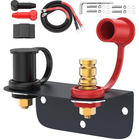 3/8" Stud Remote Battery Terminals Battery Jump Post with Heavy Duty Mounting Bracket 250A Battery Charging Post Kit Marine Battery Charger Jumper Post for RV UTV Auto (1/5)