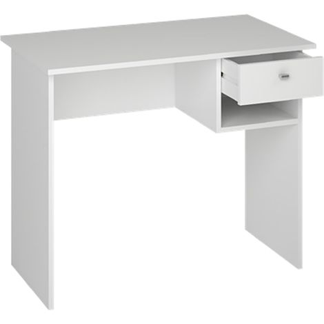 Bureau coloris blanc - Hauteur 74 x Longueur 90 x Profondeur 50 cm (1/2)