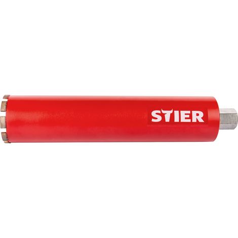 STIER Nass-Diamantbohrkrone, Ø 112 mm, 1 1/4 Zoll Aufnahme, Nutzlänge 410 mm, für Stahlbeton, Naturstein, Kunststein, präzises Bohrwerkzeug für Facharbeiten