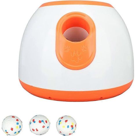 Lanceur de balles automatique pour chiens - Lanceur de balles de tennis d'extérieur, compatible avec les petits animaux de compagnie, orange, prise américaine (1/5)