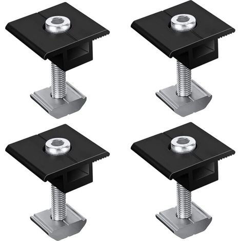 Soportes de montaje para paneles solares de aleación de aluminio de 8 x 30 mm, abrazaderas centrales, soportes de montaje fotovoltaicos trapezoidales, soporte para paneles solares (1/4)