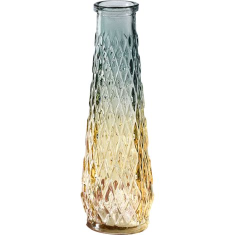 Vase en verre coloré, vase en verre de style vintage à décor en relief, pot de fleurs hydroponique, idéal pour la décoration de la maison, du bureau, de la chambre, des fêtes. (1/5)