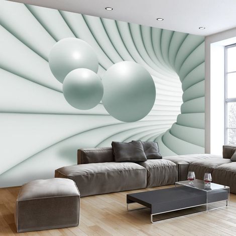 Papier peint dans le tunnel vert - 400 x 280 cm (1/4)
