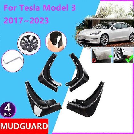 Für Tesla Model 3 2017–2023 (2018, 2019, 2021, 2022): Kotflügel vorne und hinten, Schmutzfänger, Spritzschutz, Autozubehör