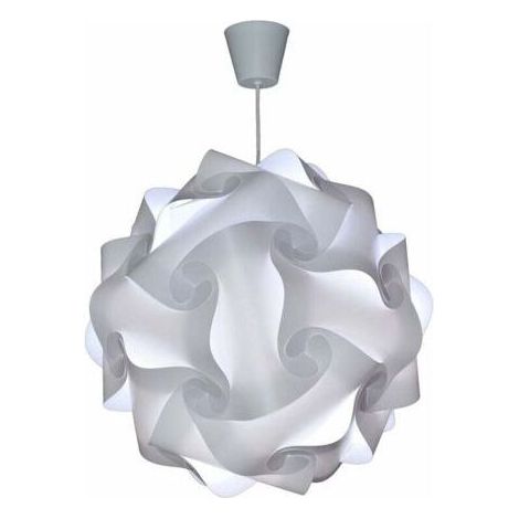 DIY Luminaire à Suspension - Lustre Chambre Prêt à Être Branché Abat-Jour à Suspendre au Plafond Pour Décoration Salon, Chambre Enfants, Ado, Adultes - Ø30 cm - Blanc (1/4)