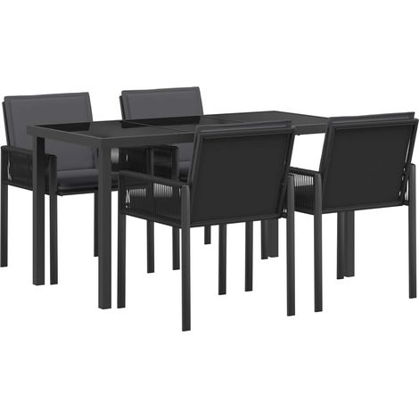 Set da Pranzo per Giardino 13 pz Nero polyrattan vidaXL (1/5)