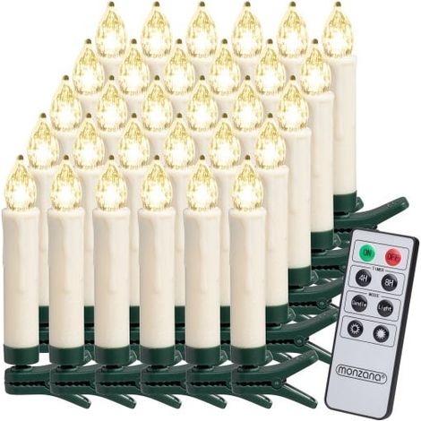 30 Bougies LED Blanc Chaud pour Sapin de Noël : Télécommande incluse (1/5)