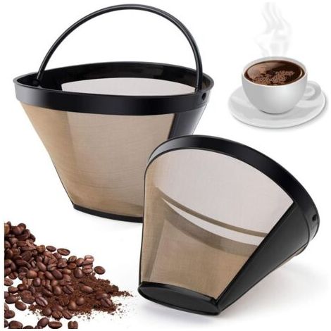 Stück Permanent-Kaffeefilter, 100 Mesh, wiederverwendbar, für Kaffeemaschine, Küche, Büro, Café, Bäckerei, spülmaschinenfest, Ersatzfilter